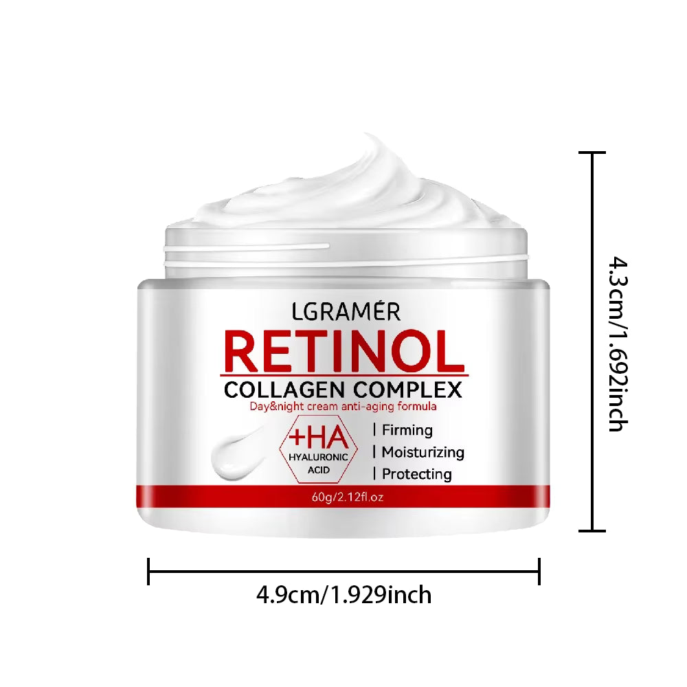 Crema facial con retinol y colágeno: para una piel suave y de aspecto firme.