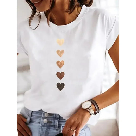🔥 T-Shirt Y2K Amour Cœur – Style Rétro 90s Ultra-Tendance ✨ Coupe Femme Été – Col Rond Drôle & Confy - ModeTrendd