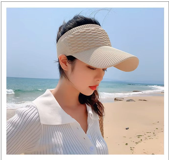 Gorra deportiva UV para mujer, 55-59 cm, ala ancha y transpirable.