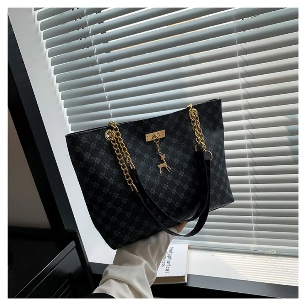 Sac Tote Femme Luxe Grand Format - Sac Shopping Tendance Grande Capacité - Sac à Main Imprimé Élégant avec Bandoulière - ModeTrendd