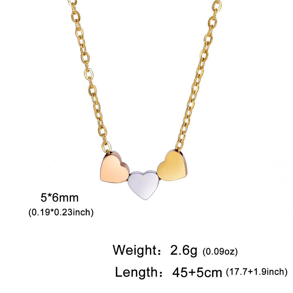 Collier Cœur en Acier Inoxydable pour Femme - Or Rose & Doré - Choker Tendance pour Quotidien et Soirée - Cadeau Romantique - ModeTrendd