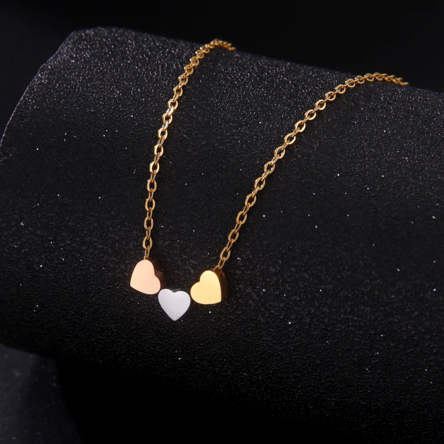 Collier Cœur en Acier Inoxydable pour Femme - Or Rose & Doré - Choker Tendance pour Quotidien et Soirée - Cadeau Romantique - ModeTrendd