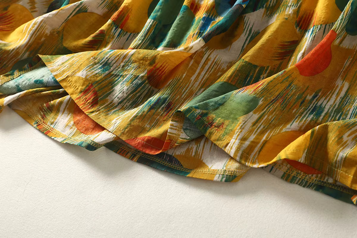 Plus Size Women's Summer Dress - Polka Dot Lightweight Cotton Boho