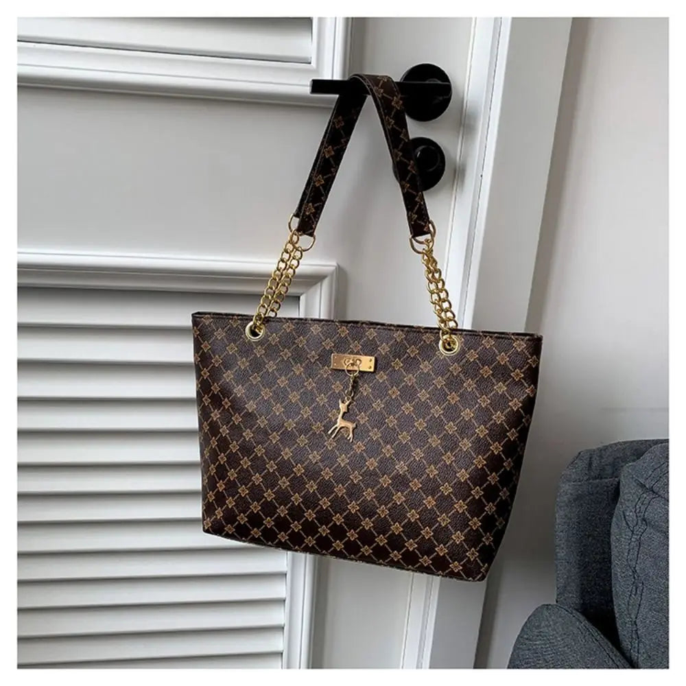 Sac Tote Femme Luxe Grand Format - Sac Shopping Tendance Grande Capacité - Sac à Main Imprimé Élégant avec Bandoulière - ModeTrendd