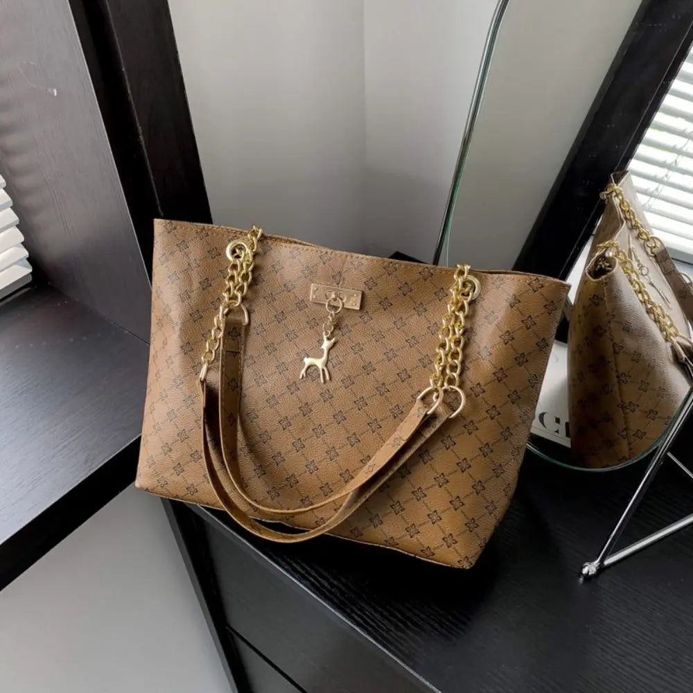 Sac Tote Femme Luxe Grand Format - Sac Shopping Tendance Grande Capacité - Sac à Main Imprimé Élégant avec Bandoulière - ModeTrendd
