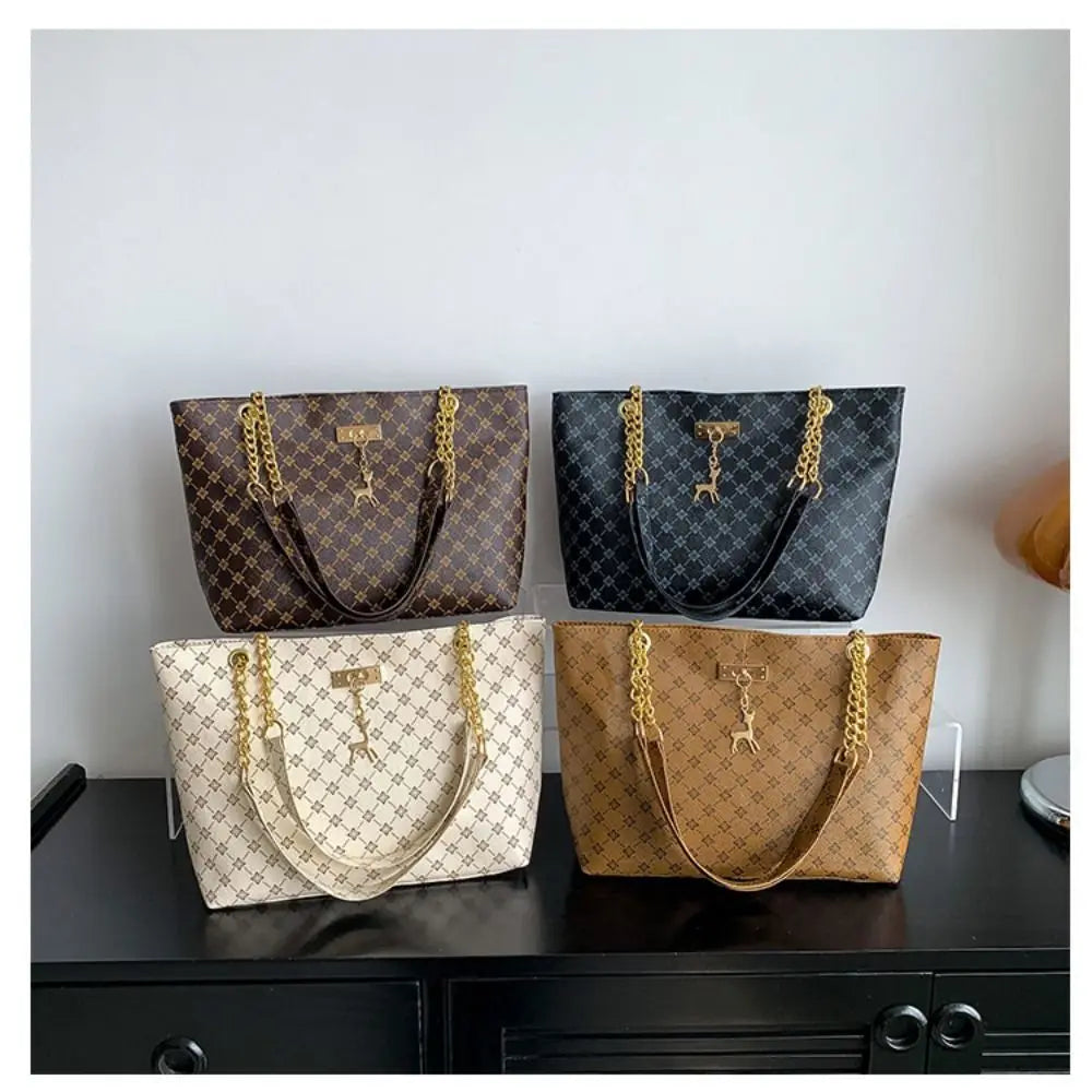 Sac Tote Femme Luxe Grand Format - Sac Shopping Tendance Grande Capacité - Sac à Main Imprimé Élégant avec Bandoulière - ModeTrendd