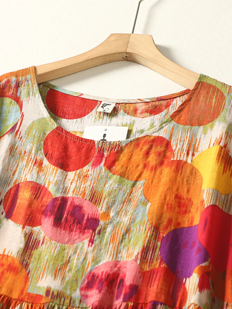 Robe d'Été Femme Plus Size - Imprimé Polka Dot - Coton Léger - Style Boho Plage - Longue & Ample (2023) - ModeTrendd