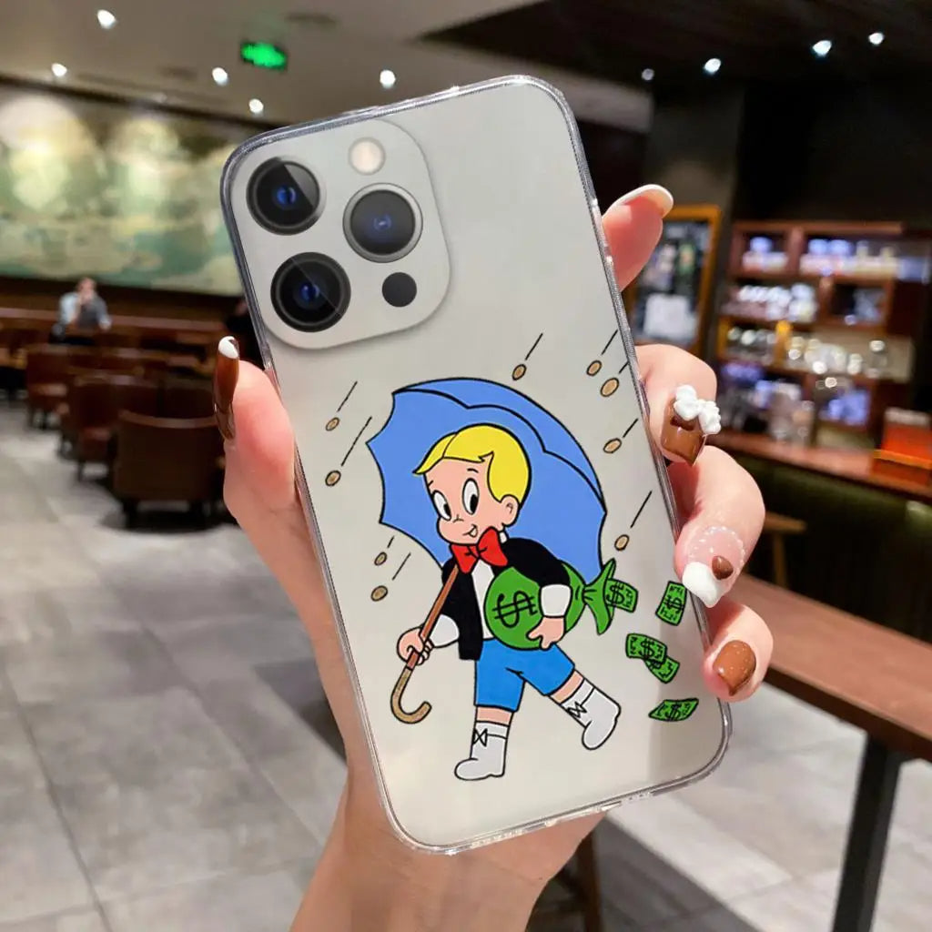 Coque iPhone Catoon Dollar Monopoly – Étui Antichoc – Compatible iPhone 16, 15 Pro Max, 14, 13, 12, 11, X, XR, 8/7/SE - ModeTrendd