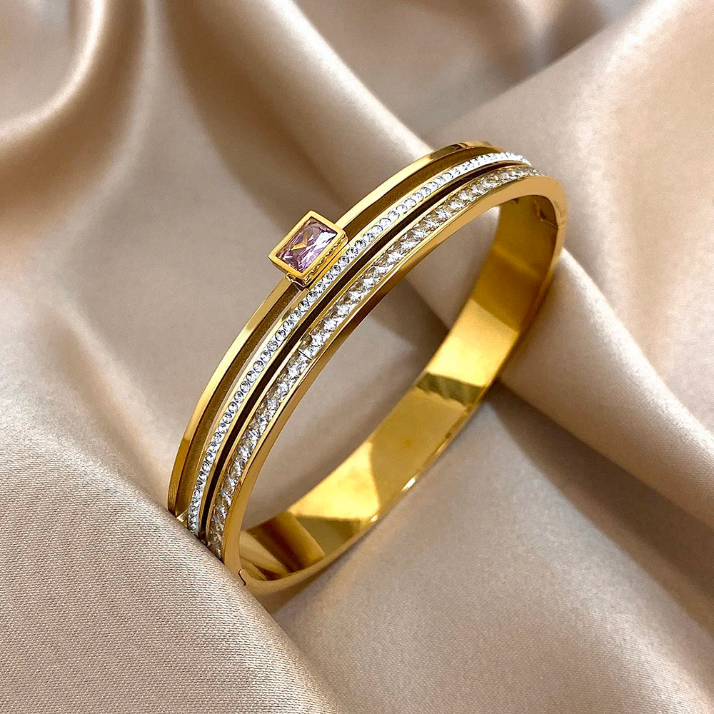 ✨ Bracelet Cuff Luxe Or & Argent - Élégance Intemporelle pour Elle & Lui ✨ - ModeTrendd