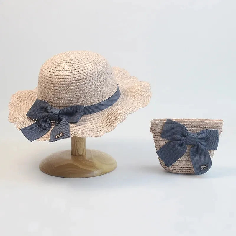 Chapeau de Soleil Bébé Fille - Grand Bord 360° - Paille Naturelle Ultra-Légère - Protection UV (19-24 mois) - ModeTrendd