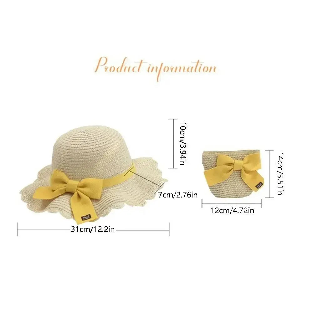 Chapeau de Soleil Bébé Fille - Grand Bord 360° - Paille Naturelle Ultra-Légère - Protection UV (19-24 mois) - ModeTrendd