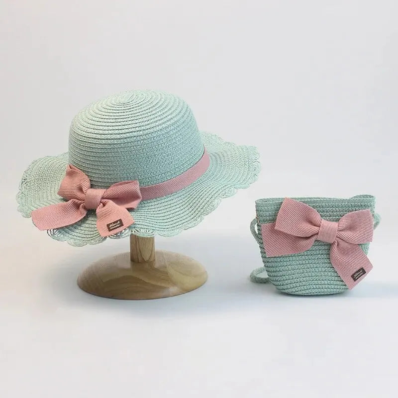 Chapeau de Soleil Bébé Fille - Grand Bord 360° - Paille Naturelle Ultra-Légère - Protection UV (19-24 mois) - ModeTrendd