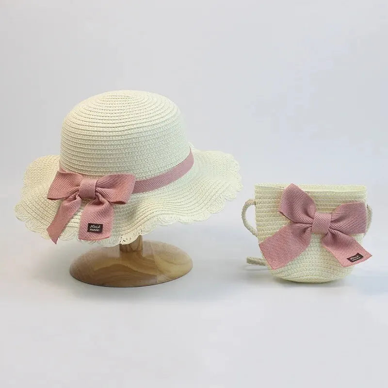 Chapeau de Soleil Bébé Fille - Grand Bord 360° - Paille Naturelle Ultra-Légère - Protection UV (19-24 mois) - ModeTrendd