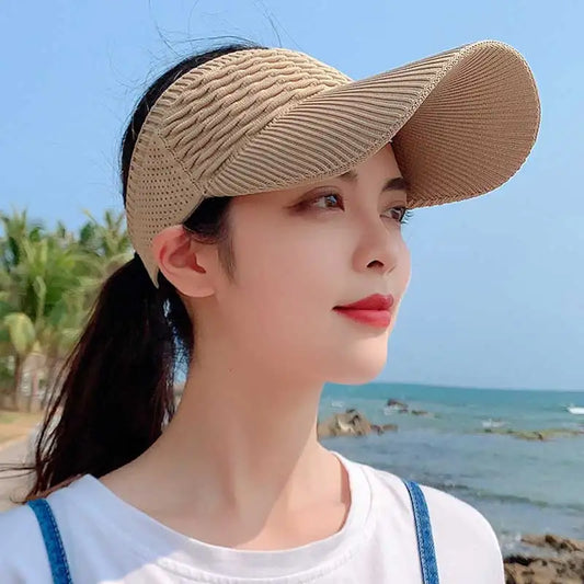 Chapeau Sportif Femme Grand Bord - Protection UV & Respirable - Plissé Élégant - Taille Unique 55-59cm - ModeTrendd