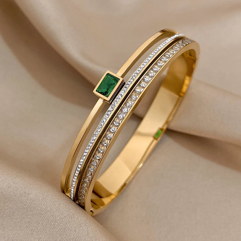 ✨ Bracelet Cuff Luxe Or & Argent - Élégance Intemporelle pour Elle & Lui ✨ - ModeTrendd