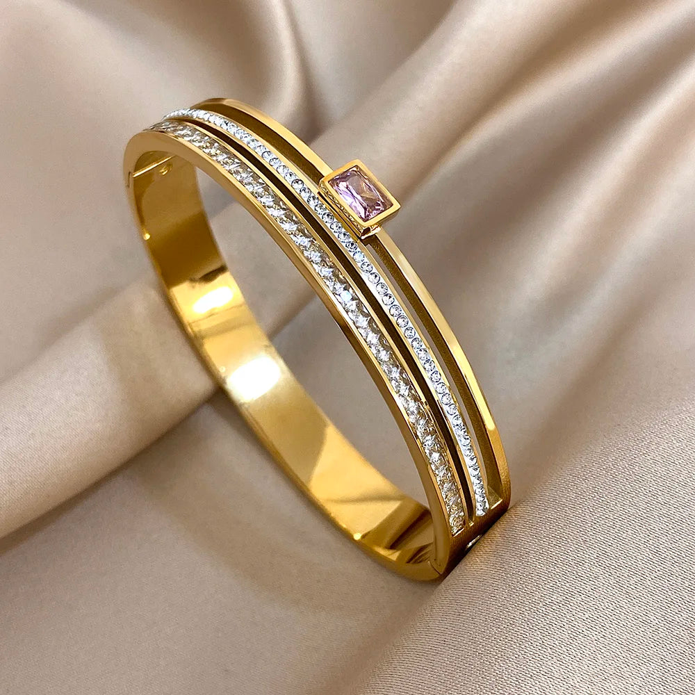 ✨ Bracelet Cuff Luxe Or & Argent - Élégance Intemporelle pour Elle & Lui ✨ - ModeTrendd