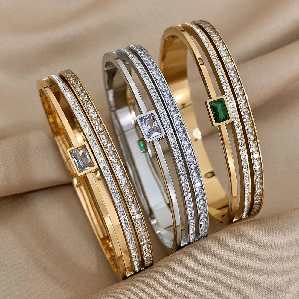 ✨ Bracelet Cuff Luxe Or & Argent - Élégance Intemporelle pour Elle & Lui ✨ - ModeTrendd
