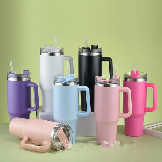 Bingba Tumbler 40oz – Isolation 12h | Grande Capacité | Poignée Ergonomique | Parfait pour Café & Voyage - ModeTrendd